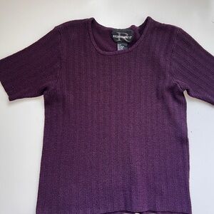 Vintage Requirements Deep Purple Knit short sleeve Sweater